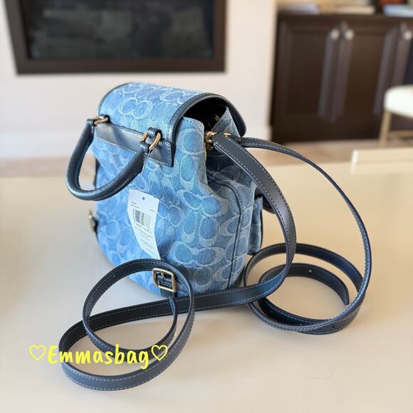 Coach Hadley Backpack In Signature Denim CDB95 denim/Gold/Indigo main image 12